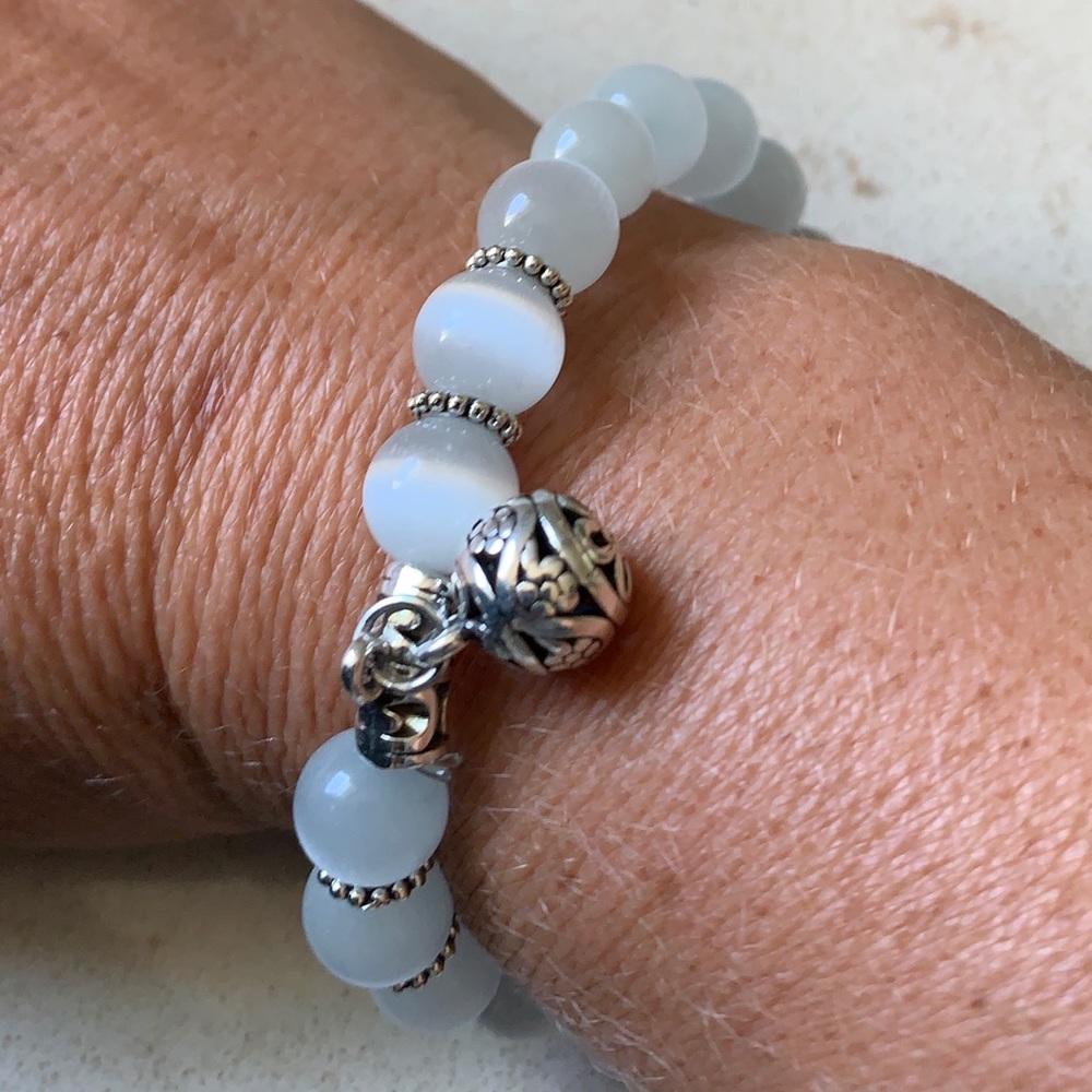 New! Vintage Stainless Steel Beaded Bracelet